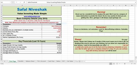 Stock Valuation Spreadsheet