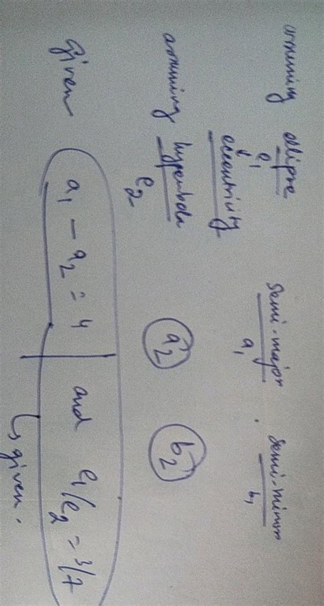 4 An Ellipse And A Hyperbola Have Their Principal Axes Along The