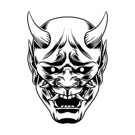 Japanese Oni mask 12981964 Vector Art at Vecteezy