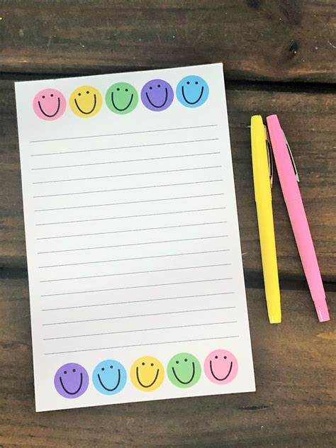 Smiley Faces Large Size Notepad Doodlebugspaper