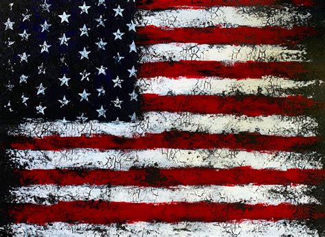 Distressed American Flag Painting | American flag painting, American