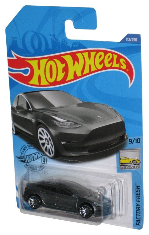 Hot Wheels Tesla Model Factory Fresh Gray Car Cracked Plastic