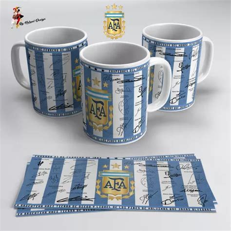 Taza Seleccion Argentina Qatar Firmas Plantel En Venta En La