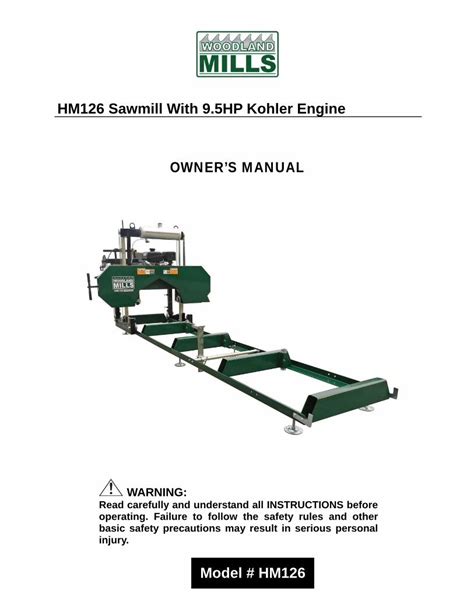 PDF HM126 Sawmill With 9 5HP Kohler Engine This Sawmill Is