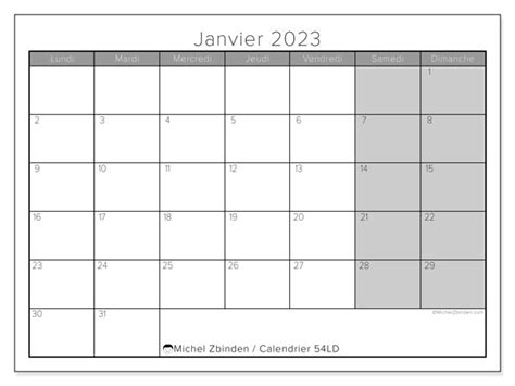 Calendriers Janvier Imprimer Michel Zbinden Be