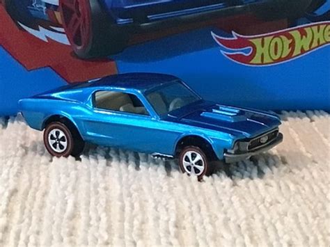 Hot Wheels Redlines 1968 US Custom Mustang Blue LRW EBay