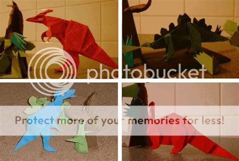 3d origami dinosaur - packmery