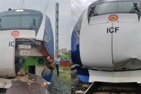 Vande Bharat Express फिर मवेशी से टकराई वंदे भारत एक्सप्रेस रेलवे ने