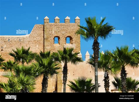 Outer Walls Of The Kasbah Of The Udayas In Rabat Morocco Stock Photo