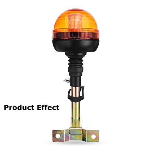 Rotating Flashing Amber Beacon Mount Bracket Din Pole Tractor Mounting