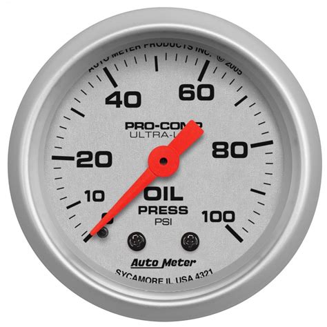 Autometer Ultra Lite Oljetryckmätare 0 100 PSI 52 mm