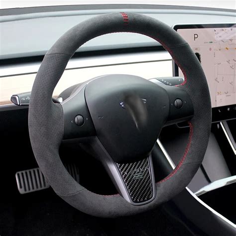 Alcantara Steering Wheel Covers For Tesla Model Y