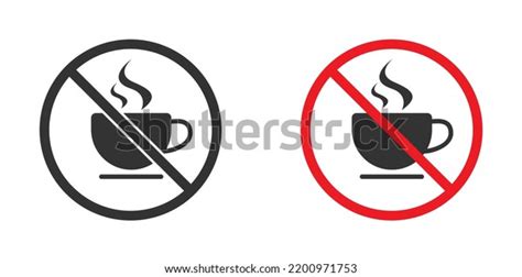 No Coffee Cup Sign Icon Forbidden Stock Vector Royalty Free