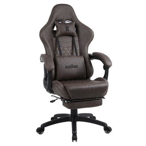 Silla Gamer Escritorio Oficina Krone Xl Masajeador Y Apoyapi S Caf