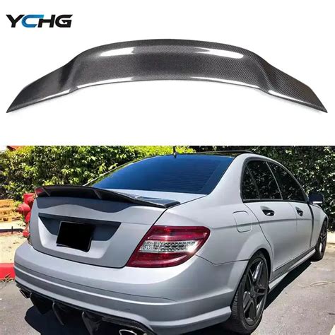 W204 R Style Carbon Fiber Rear Trunk Spoiler For Mercedes Benz C Class