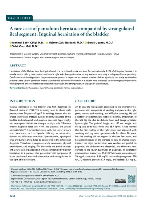 (PDF) A rare case of pantaloon hernia accompanied by strangulated ileal ...