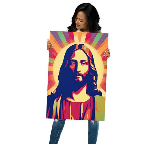 Divine Shepherd Jesus Christ Poster Lamb Of God Easter Resurrection