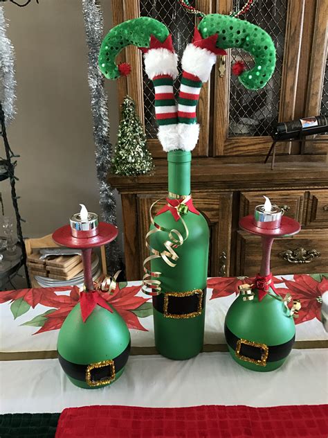 Christmas Wine Bottle Glass Fun Wine Bottle Crafts Christmas