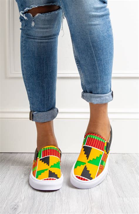 African Print Women Sneakers African Slip On Shoes Light Etsy