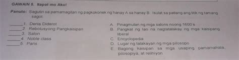 Gawain Itapat Mo Ako Panuto Sagutin Sa Pamamagitan Ng Pagkokonek Ng