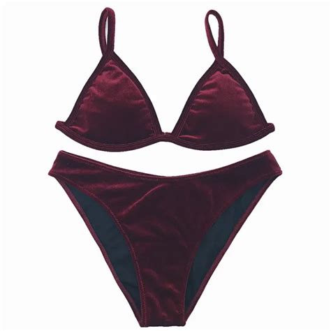 Aliexpress Buy Velvet Bikini Set 2018 Women Swimsuit Monokini