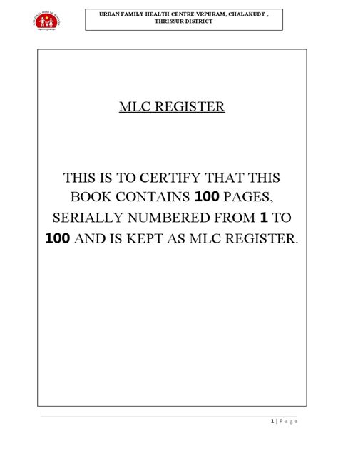 Mlc Register A4 100pages Pdf