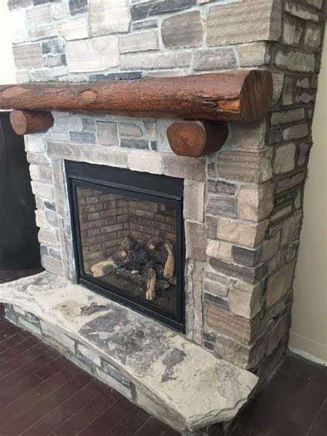 Jodeco Custom Natural Thin Stone Veneer Fireplace Quarry Mill