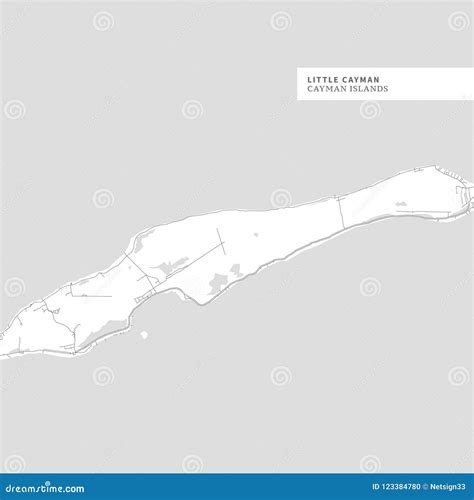 Map of Little Cayman Island Stock Vector - Illustration of roads ...