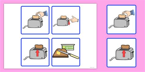 Sequencing Cards Making Toast Twinkl Symbols