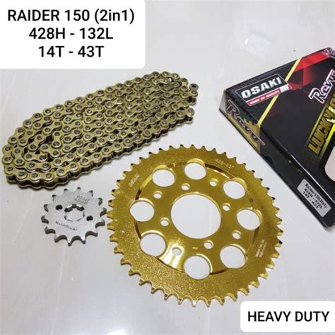 Osaki Lucky Gold Chain Sprocket Set Raider In Heavy Duty