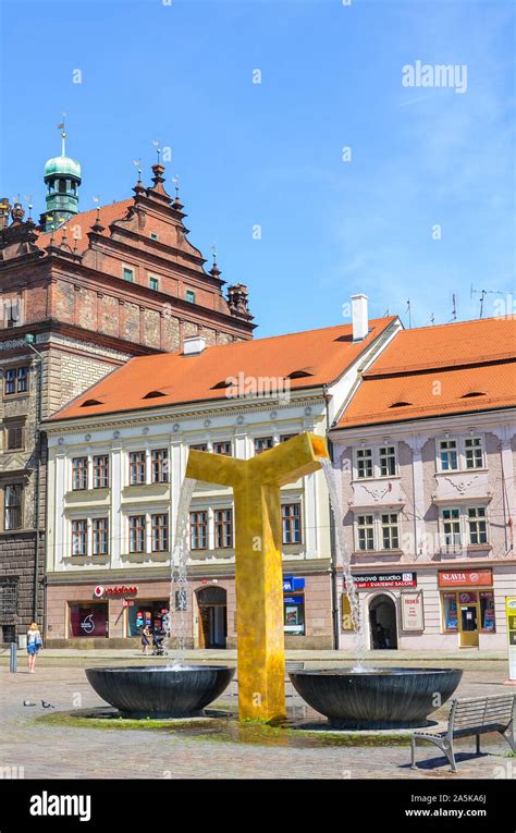 Pilsen Czech Republic June 25 2019 The Main Square In Plzen