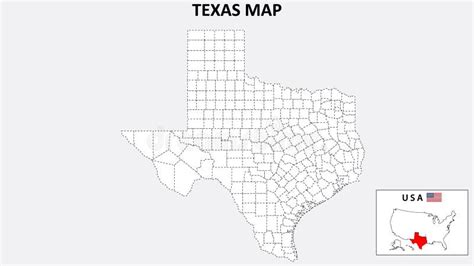 Texas Map State And District Map Of Texas Stock Vector Illustration