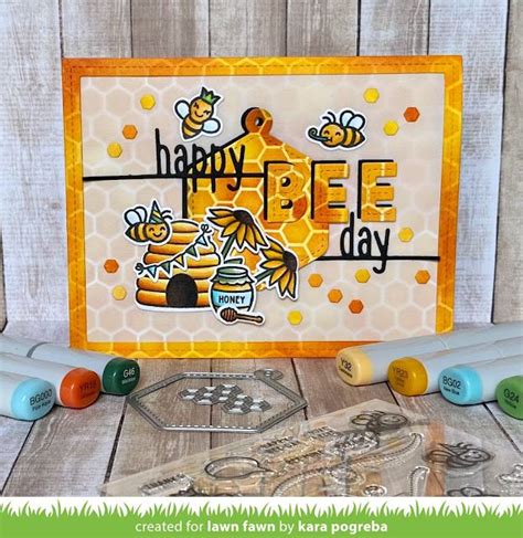 Hive Five Kit From Lawn Fawn Lawn Fawn Bee Cards Lawn Fawn Stamps