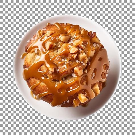 Premium Psd Tasty Caramel Glazed Muffin Isolated On Transparent