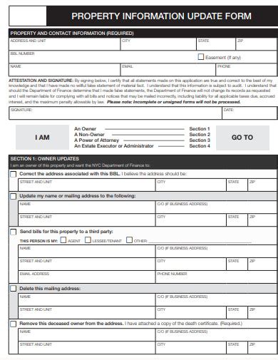 18 Property Information Form Templates In PDF DOC