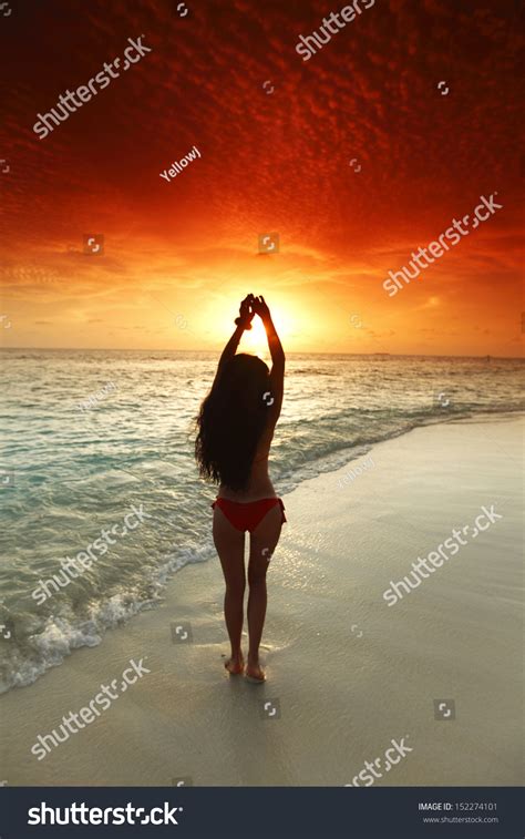 Beautiful Sexy Woman Bikini Posing On Stock Photo Edit Now