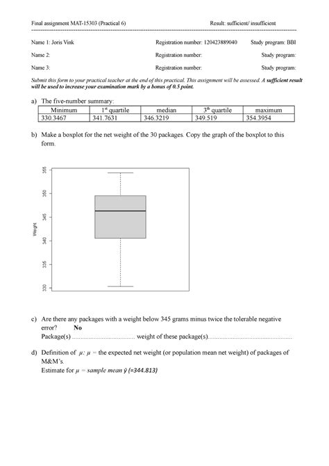 Practical 6 Ingevuld Practicum Formulier Van Final Assignment Final