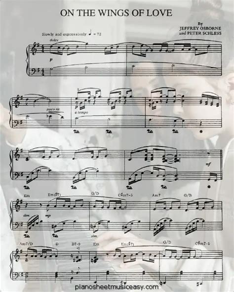 on the wings of love sheet music - G Major