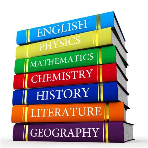 Multiple Subjects Textbooks Stock Photo Powerpoint Templates