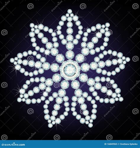 Snowflake Made From Diamonds Stock Vector Illustration Of Background