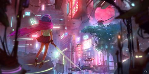 ArtStation - Digital Painting - Cyberpunk Illustration - How to paint it ? | Tutorials