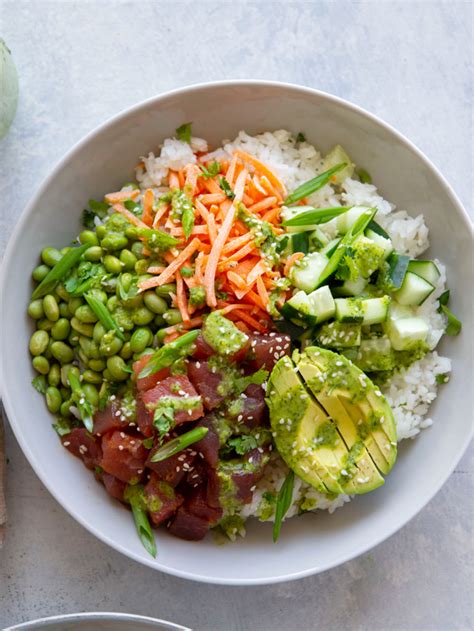 Spicy Tuna Poke Bowls - Whole and Heavenly Oven