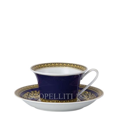 Versace Tea Cup And Saucer Medusa Blue Scopelliti