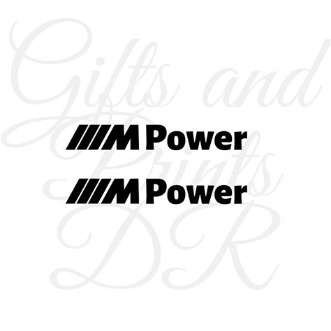 Bmw M Power Decal Set Of 2 M Power Logo Vinyl Decal Etsy