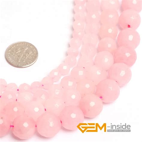 8mm 10mm 12mm Runde Facettierte Rose Quartzs Stein Perlen Naturstein