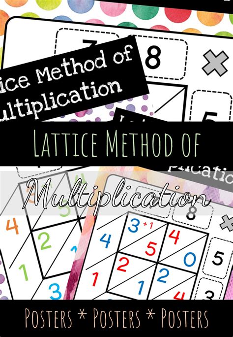 Lattice Method Of Multiplication Posters In 2020 With Images