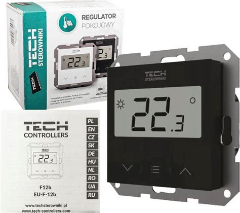 STEROWNIK REGULATOR TEMPERATURY TERMOSTAT POKOJOWY CZARNY F 12B TECH