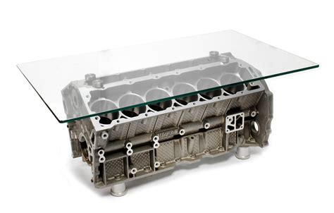 A Jaguar V12 Engine Block Coffee Table