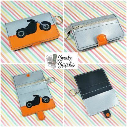 Motorcycle Mini Zipper Wallet Key Fob