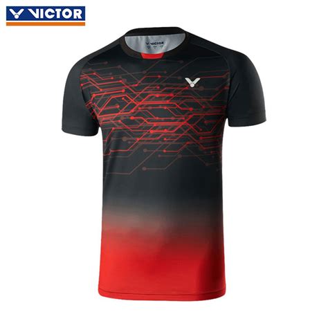 Victor Badminton Jersey V Neck Knitting Men Badminton T Shirt